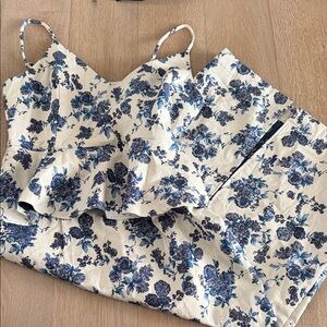 Floral Blue and White Dress
